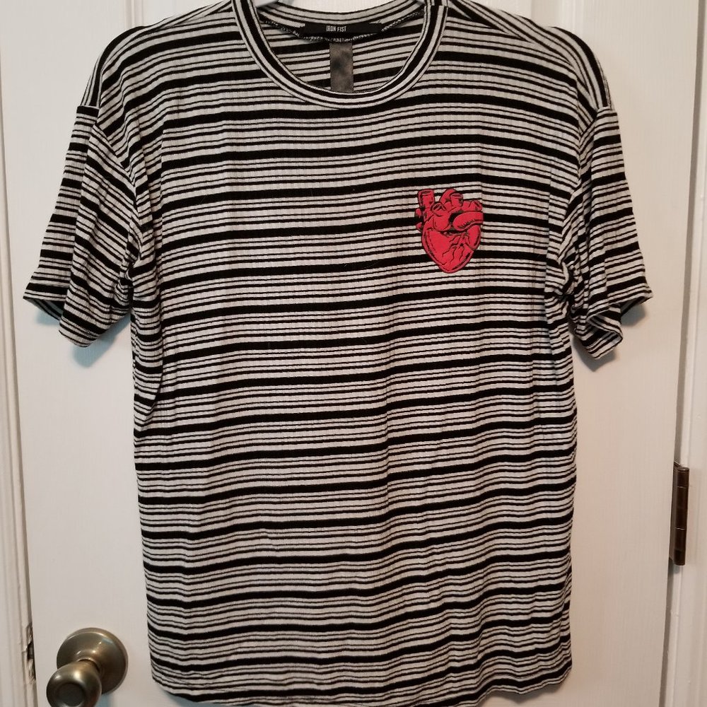 Iron Fist anatomical heart striped tee